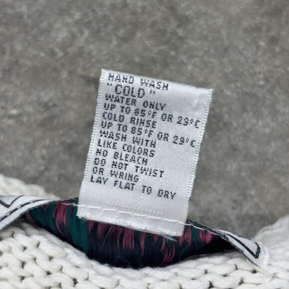 Vintage Nuggets Ramie Cotton Blend Floral Cottagecore V Neck Pullover Sweater L - Picture 8 of 8